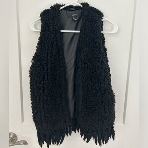 Forever 21 Fuzzy Black Vest